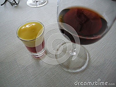 Portugese dessert and port wine Stock Photo