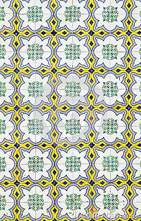 Portuguese Azulejo ceramic wall tiles Stock Photo