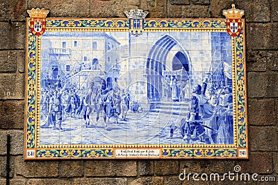 Portuguese azulejo in the town of Ponte de Lima Stock Photo