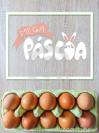 Portuguese Brazilian title Mega Easter. Stock Photo