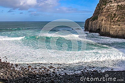 Portuguese coast with blue sea Stock Photo