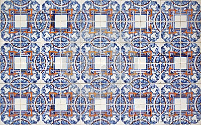 Portuguese decorative tiles azulejos Stock Photo