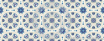 Portuguese Decorative Tiles. Fine Oriental Print. Stock Photo