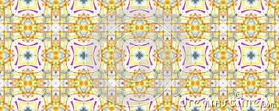 Portuguese Decorative Tiles. Mosaic Colorful Stock Photo