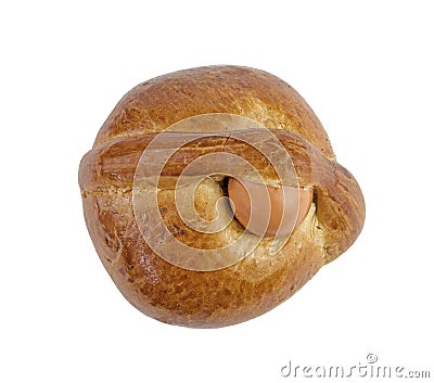 Portuguese Easter Bread on a white background Stock Photo