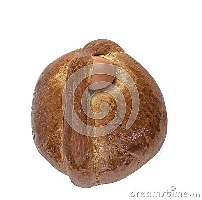 Portuguese Easter Bread on a white background Stock Photo