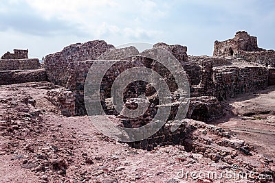 Portuguese fortress on Hormoz island Stock Photo