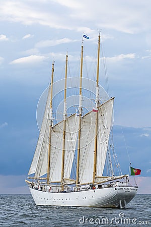 Portuguese four-mast schooner Santa Maria Manuela Editorial Stock Photo