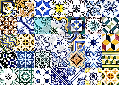 Portuguese glazed tiles Stock Photo