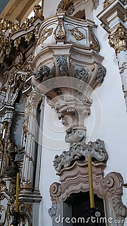 Portuguese late Baroque, Rococo art style, Ouro Preto, Brazil Stock Photo