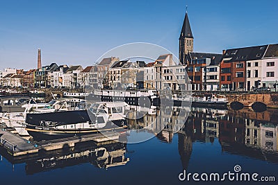 Portus Ganda Marina in Ghent Editorial Stock Photo