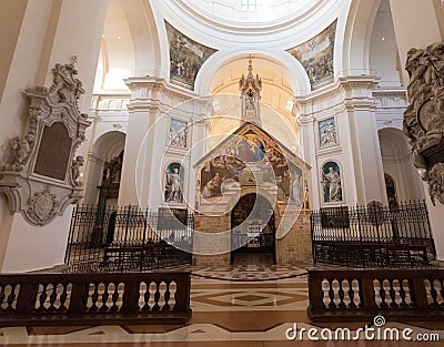 Porziuncola in the church of santa chiara, in santa maria degli angeli, assisi Editorial Stock Photo