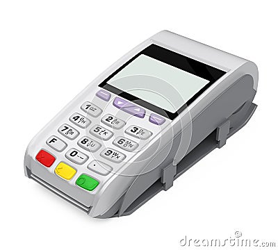 POS Terminal Credit Card Machine Isolated Stock Photo