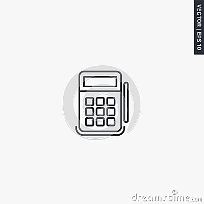 POS terminal, linear style sign for mobile concept and web design Vector Illustration