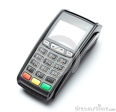 POS terminal, Payment Machine is isolated on white background Stock Photo