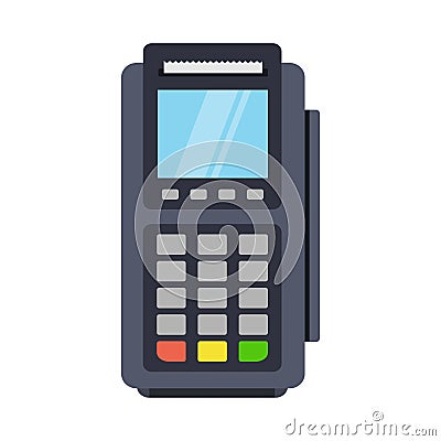 POS terminal vector icon in a flat style Vector Illustration
