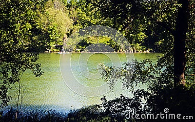 Poschinger Weiher lake near Munich Stock Photo