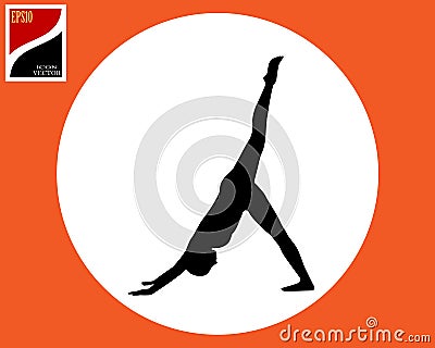 Pose of asana yoga Vector Illustration