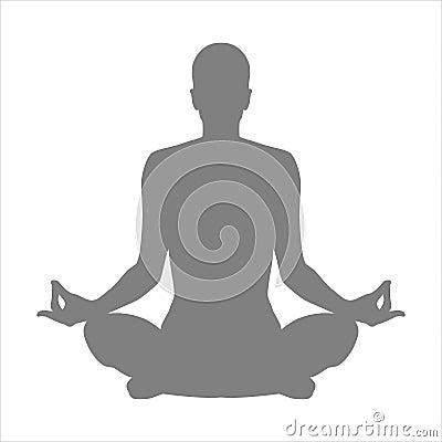 Pose meditation in the yoga Cartoon Illustration