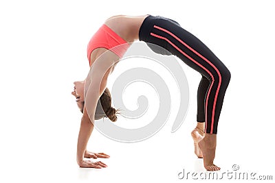 Pose Urdva Dhanurasana Stock Photo