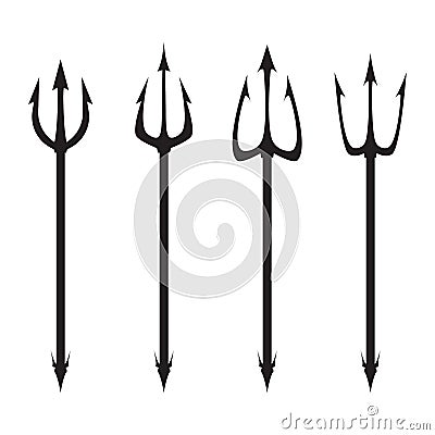 Poseidon s Trident set. Vector Illustration