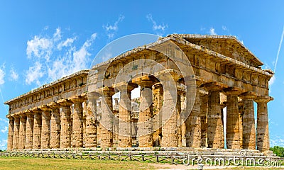 Poseidone temple Paestum Italy Stock Photo