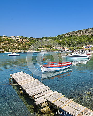 Posidonio Village ,Samos Island of Greece Stock Photo