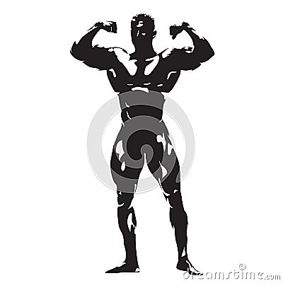 Posing bodybuilder, abstract vector silhouette Vector Illustration