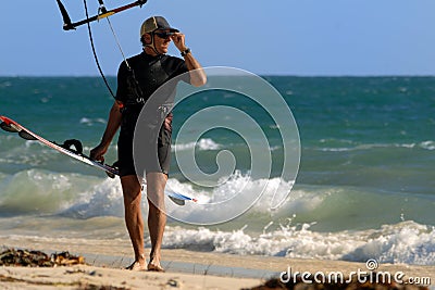 Posing Kite Surfer Stock Photo