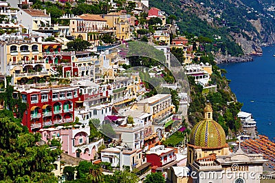 Positano on the Amalfi coast Stock Photo