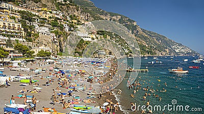 Positano beach, Amalfi Coast, Italy Stock Photo