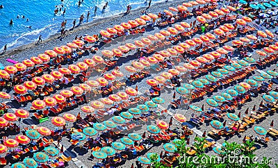 Positano beach, Amalfi coast, Italy Editorial Stock Photo