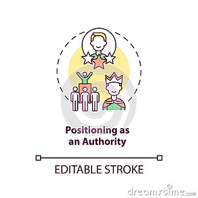 Positioning as authority concept icon Vector Illustration