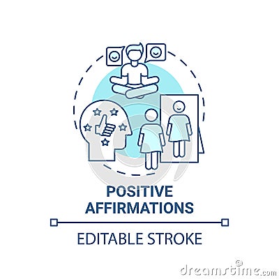 Positive affirmations concept icon Vector Illustration