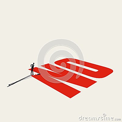 Positive attitude and firm negotiation stance business vector concept. Don`t take no for an answer symbol. Vector Illustration