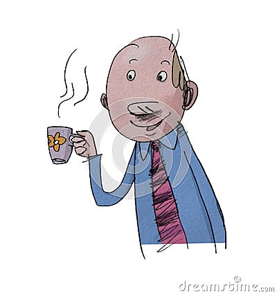 Positive businessman Cartoon Illustration