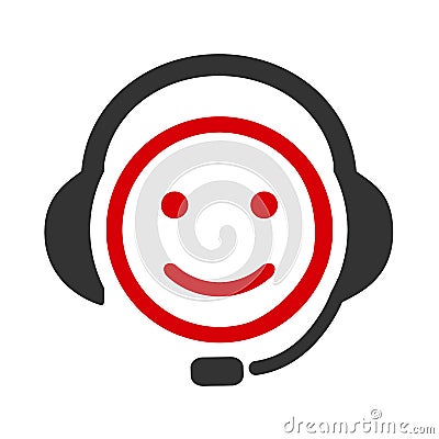 Positive dispatcher smilies, happy smiley emotion, by smilies, cartoon emoticon - vector Vector Illustration