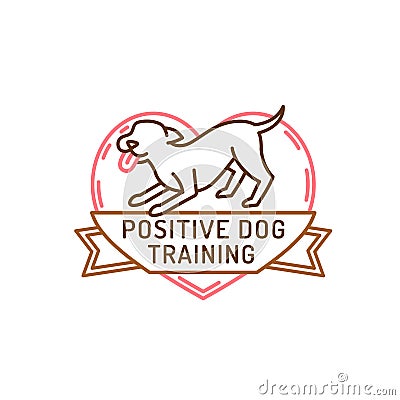 Positive Dog Training Icon Vector Illustration