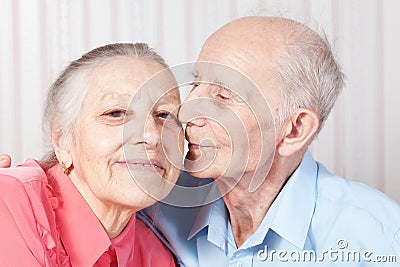 Positive elderly couple happy Stock Photo