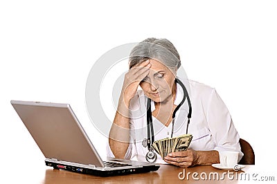 Positive elderly doctor Stock Photo