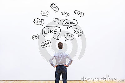 Positive feedback concept, likes on social network Stock Photo