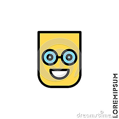 Positive icon vector color, emotion symbol. Modern flat symbol for web and mobile apps. admiration, joy Smile icon. Happy Vector Illustration