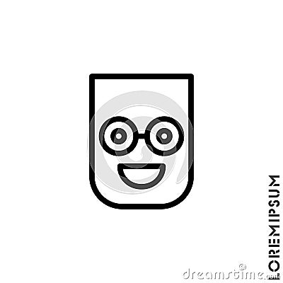 Positive icon vector, emotion symbol. Modern flat symbol for web and mobile apps. admiration, joy Smile icon. Happy, laughing Vector Illustration