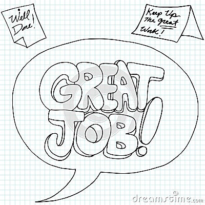 Positive Job Reinforcement Messages Vector Illustration