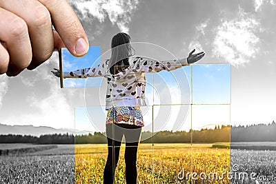 Positive life perspective Stock Photo