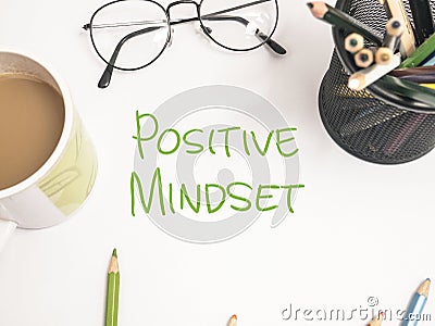 Positive Mindset, Motivational Words Quotes Concept Stock Photo