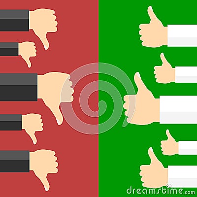 Positive and negative feedback concept. Vector Illustration