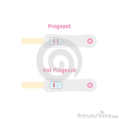 positive or negative pregnancy tests Vector Illustration