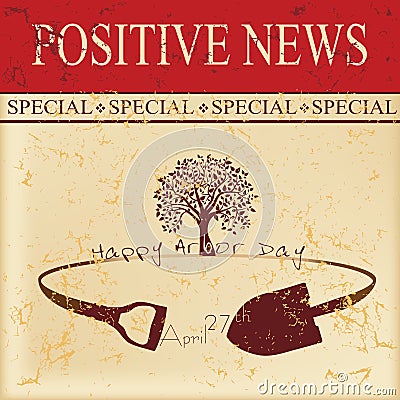 Positive news - Arbor Day Vector Illustration
