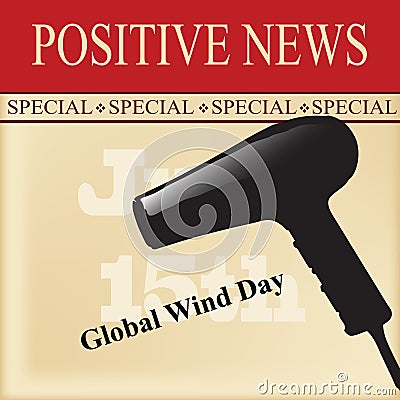 Positive news - World Wind Day Vector Illustration